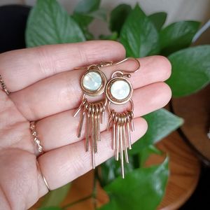 Elegant Gold and Pearl Sunshine Dangle Earrings 🤩☀️✨💕